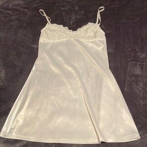 Mini satin slip dress
